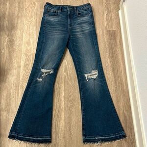 American Eagle Outfitters - Distressed Highest Rise Flare Jeans